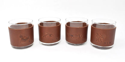 Fly Stamped Rocks Glasses - Whiskey Leatherworks