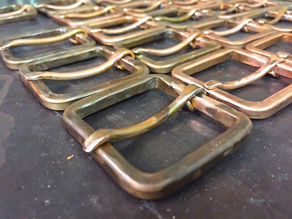 Square Rustic Copper Buckle Belts - Whiskey Leatherworks
