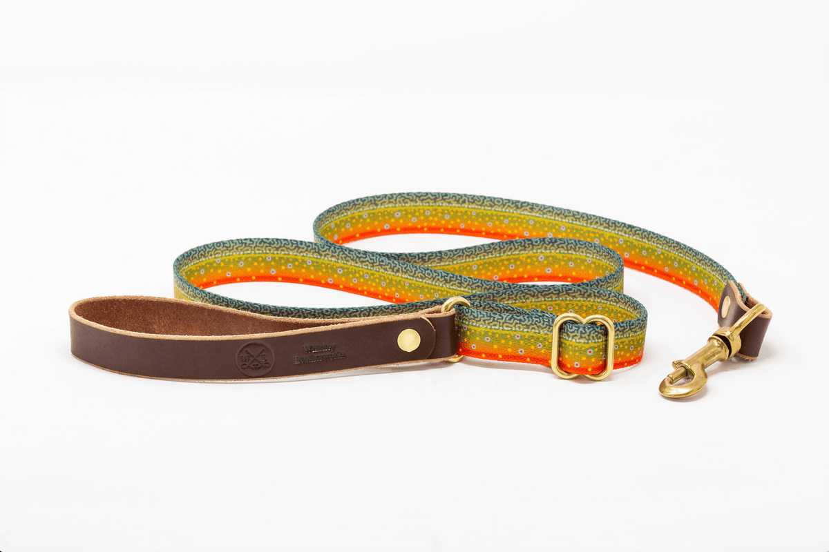 Adjustable Length - Fish & Upland Print Dog Leash - Wholesale - Whiskey Leatherworks
