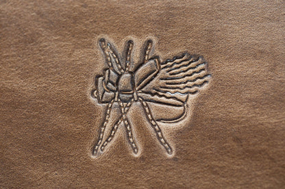 Fly-Stamped Leather Coaster Set - Whiskey Leatherworks